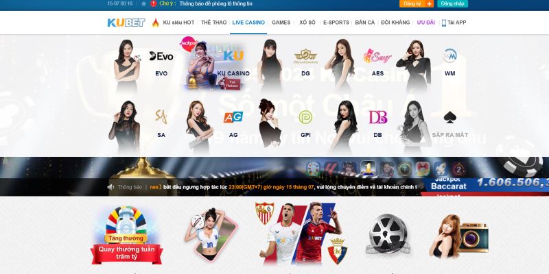 Casino KUBET hợp tác với 9 nhà phát hành hàng đầu